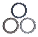 Teething flower bracelets (3) - Steel/Dove Gray/Stone