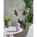 Biodegradable bamboo transport coffee cup - Orchid