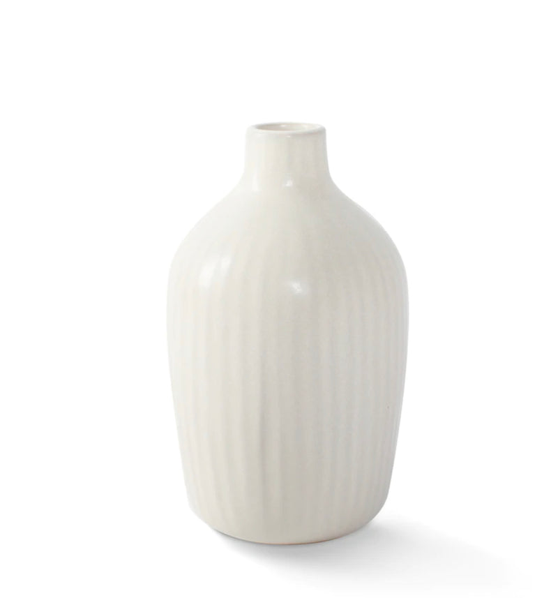 Low matte vase - White