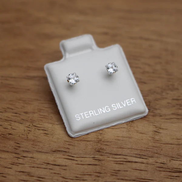 Sterling Silver Earring + 3mm Zircon - Karla