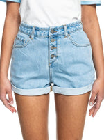 Denim shorts with buttons - Light Blue