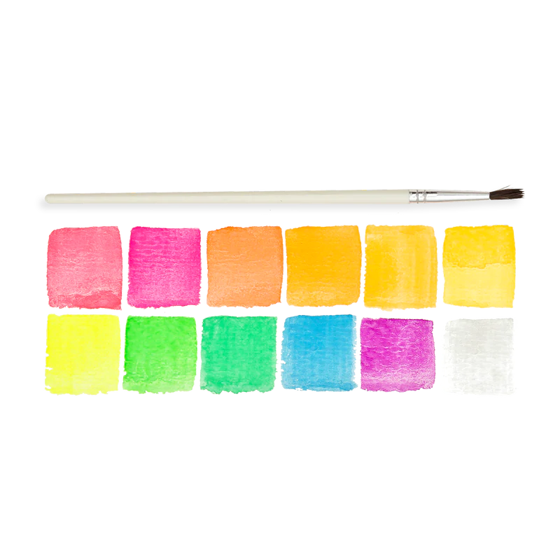 Set of 12 Neon Watercolor Colors - Neon