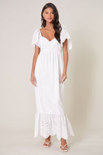 Robe Maxi- Wild Heart Eyelet White