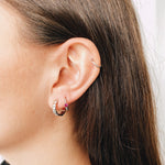 Earrings - Kika (sterling silver) and fuchsia stone