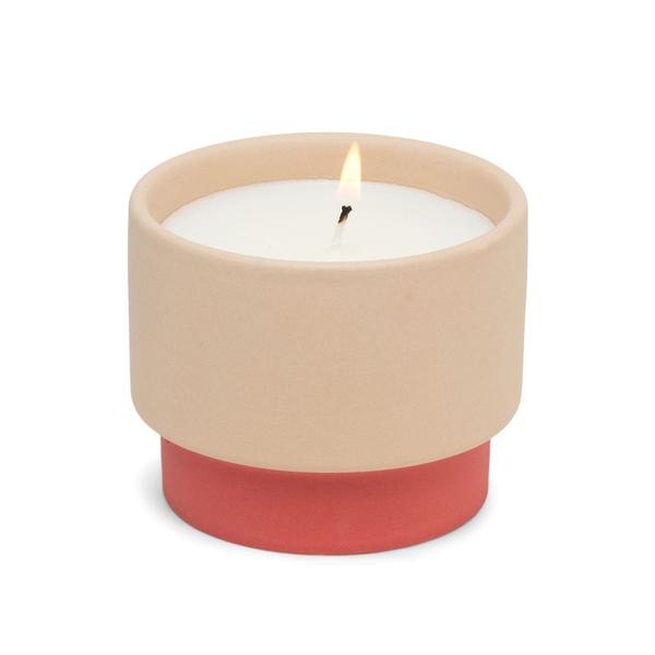 Premium Candle Color Block Beige/Coral - Amber & Smoke 6oz
