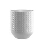 Diamond Effect Stoneware Vase - White