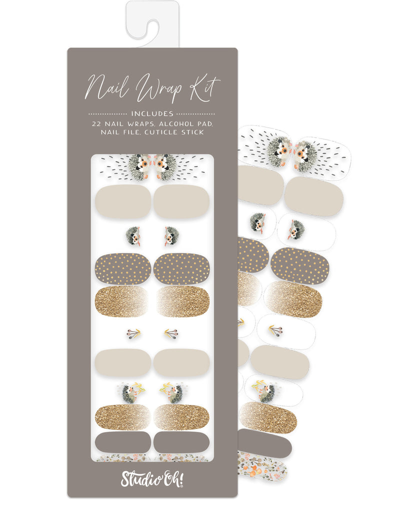 Nail wrap - Hedgedogs (taupe)
