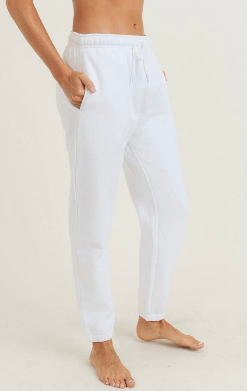 Pantalon jogging (intérieur doux) - Blanc