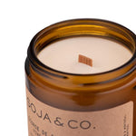 Soy candle - Teak wood + Autumn spices 8oz - wooden wick