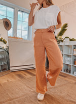 Pantalon légèrement évasé pied de poule - Cinnamon